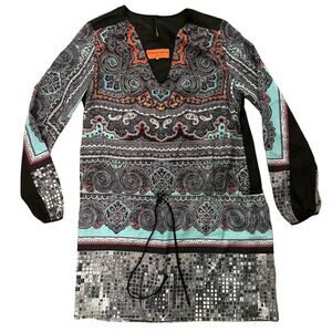 Clover Canyon long sleeve paisley mini dress size small B15